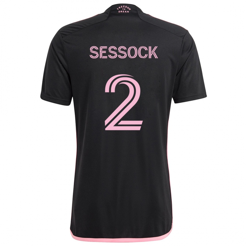 Kinder Nykolas Sessock #2 Schwarz Auswärtstrikot Trikot 2024/25 T-Shirt Österreich