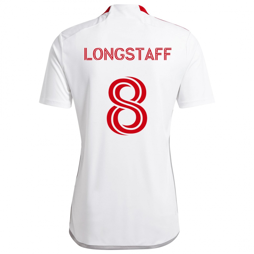 Kinder Matty Longstaff #8 Weiß Rot Auswärtstrikot Trikot 2024/25 T-Shirt Österreich