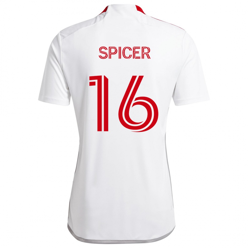 Kinder Tyrese Spicer #16 Weiß Rot Auswärtstrikot Trikot 2024/25 T-Shirt Österreich