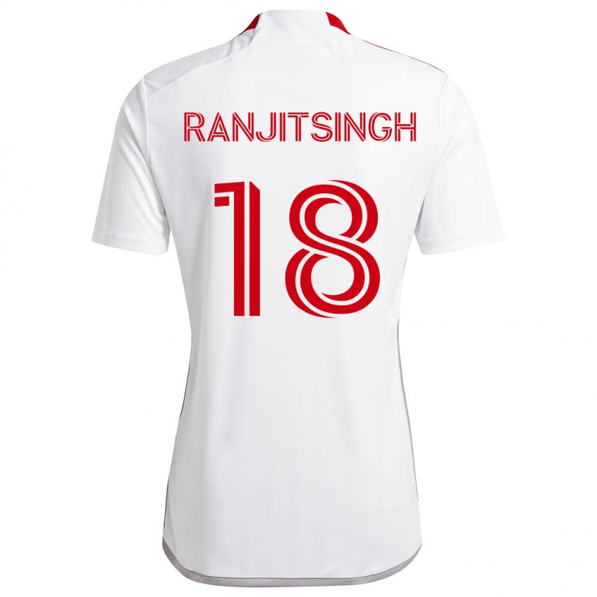 Kinder Greg Ranjitsingh #18 Weiß Rot Auswärtstrikot Trikot 2024/25 T-Shirt Österreich