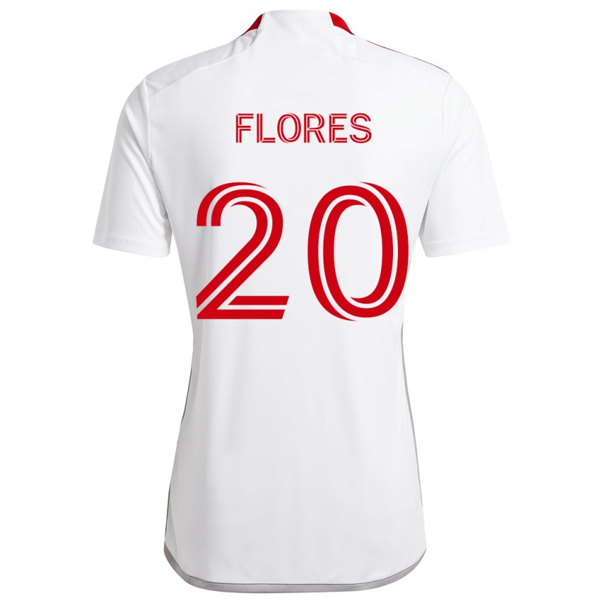 Kinder Deybi Flores #20 Weiß Rot Auswärtstrikot Trikot 2024/25 T-Shirt Österreich