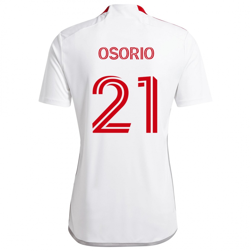 Kinder Jonathan Osorio #21 Weiß Rot Auswärtstrikot Trikot 2024/25 T-Shirt Österreich