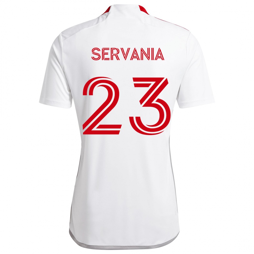 Kinder Brandon Servania #23 Weiß Rot Auswärtstrikot Trikot 2024/25 T-Shirt Österreich