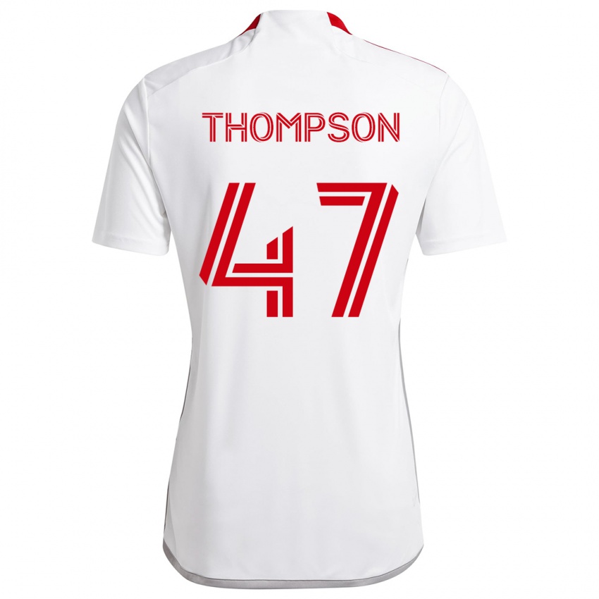 Kinder Kosi Thompson #47 Weiß Rot Auswärtstrikot Trikot 2024/25 T-Shirt Österreich