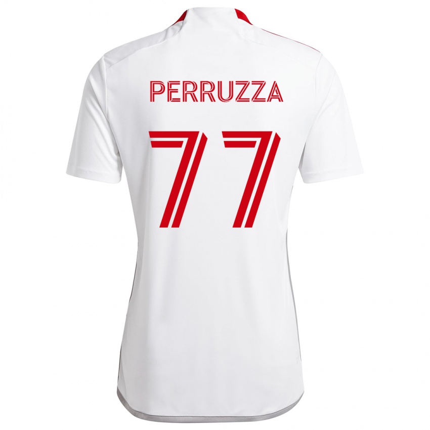 Kinder Jordan Perruzza #77 Weiß Rot Auswärtstrikot Trikot 2024/25 T-Shirt Österreich