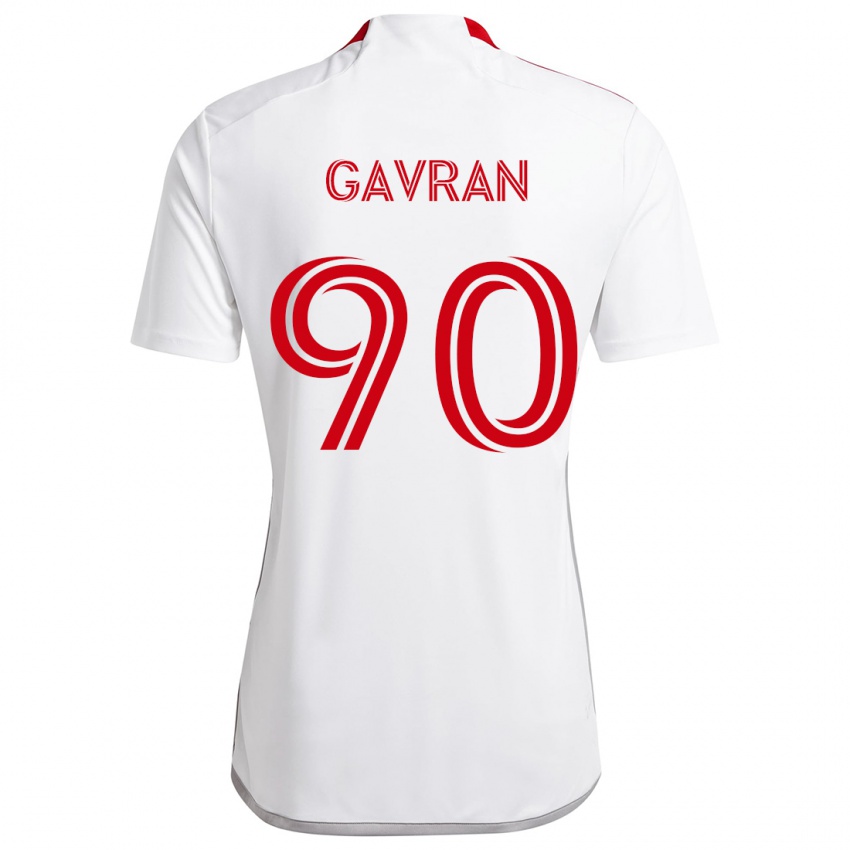 Kinder Luka Gavran #90 Weiß Rot Auswärtstrikot Trikot 2024/25 T-Shirt Österreich