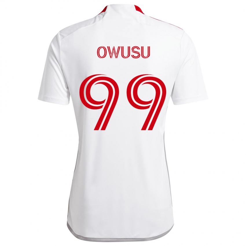 Kinder Prince Osei Owusu #99 Weiß Rot Auswärtstrikot Trikot 2024/25 T-Shirt Österreich