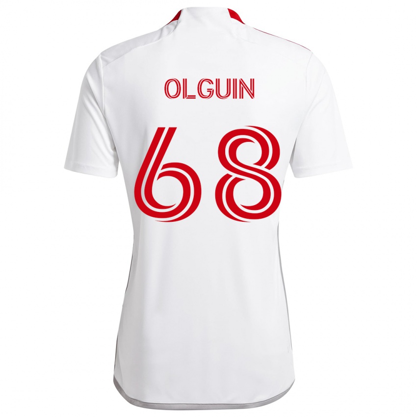 Kinder Lucas Olguin #68 Weiß Rot Auswärtstrikot Trikot 2024/25 T-Shirt Österreich