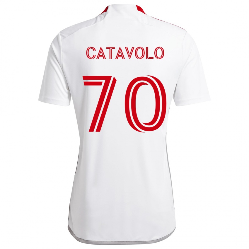 Kinder Matthew Catavolo #70 Weiß Rot Auswärtstrikot Trikot 2024/25 T-Shirt Österreich