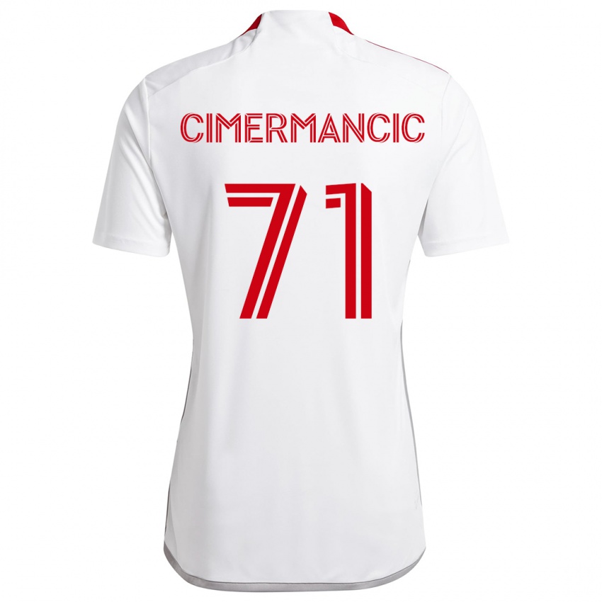 Kinder Markus Cimermancic #71 Weiß Rot Auswärtstrikot Trikot 2024/25 T-Shirt Österreich