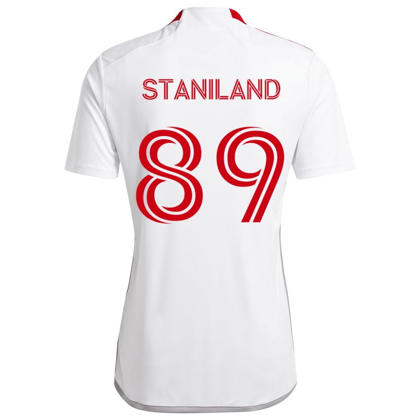 Kinder Charlie Staniland #89 Weiß Rot Auswärtstrikot Trikot 2024/25 T-Shirt Österreich