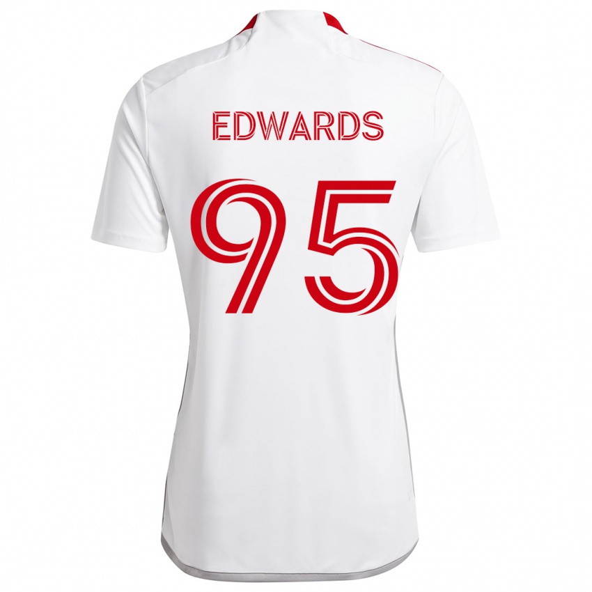 Kinder Nathaniel Edwards #95 Weiß Rot Auswärtstrikot Trikot 2024/25 T-Shirt Österreich