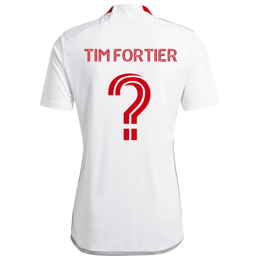 Kinder Tim Fortier #0 Weiß Rot Auswärtstrikot Trikot 2024/25 T-Shirt Österreich