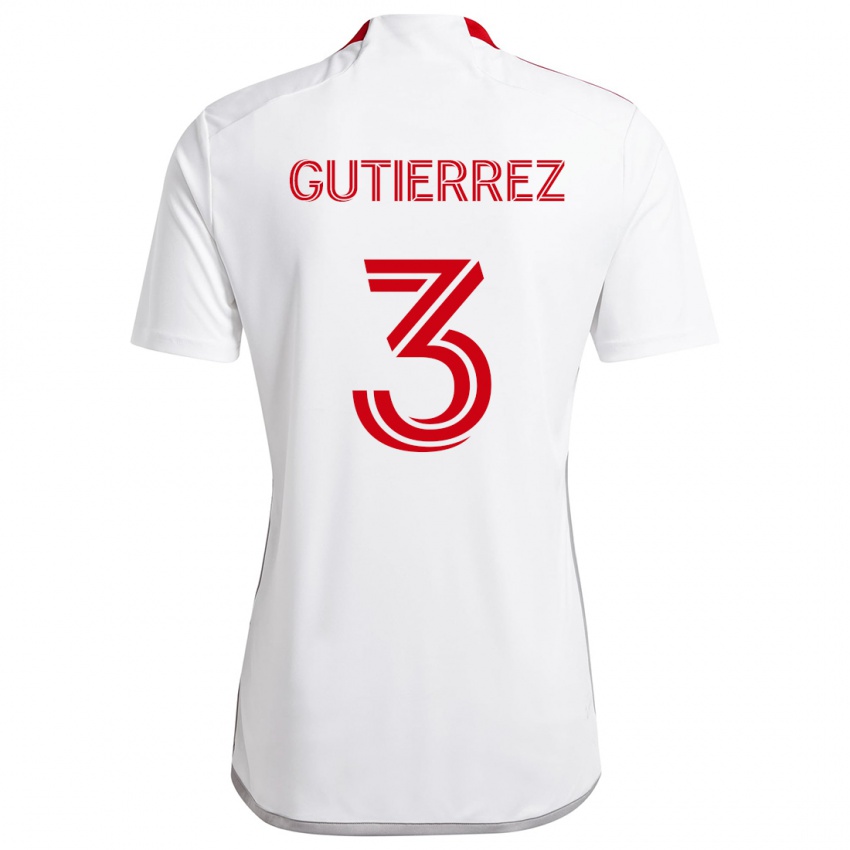 Kinder Cristián Gutiérrez #3 Weiß Rot Auswärtstrikot Trikot 2024/25 T-Shirt Österreich