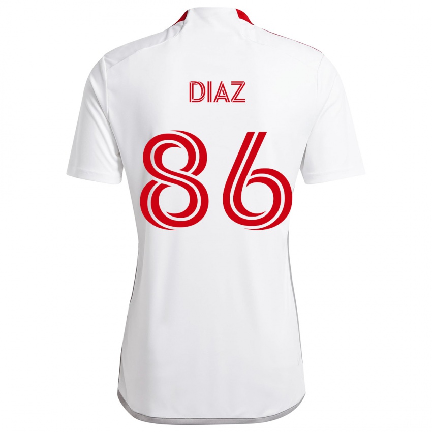 Kinder Alec Díaz #86 Weiß Rot Auswärtstrikot Trikot 2024/25 T-Shirt Österreich