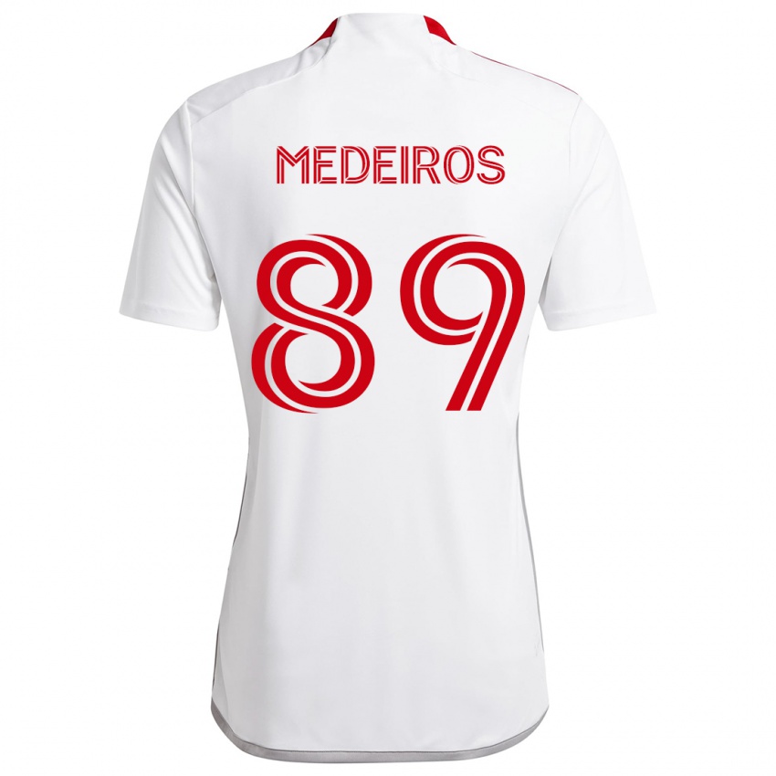 Kinder Matthew Medeiros #89 Weiß Rot Auswärtstrikot Trikot 2024/25 T-Shirt Österreich