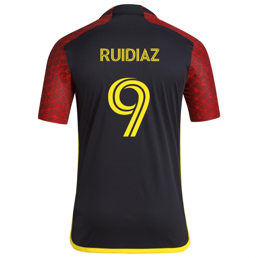 Kinder Raúl Ruidíaz #9 Rot Schwarz Auswärtstrikot Trikot 2024/25 T-Shirt Österreich