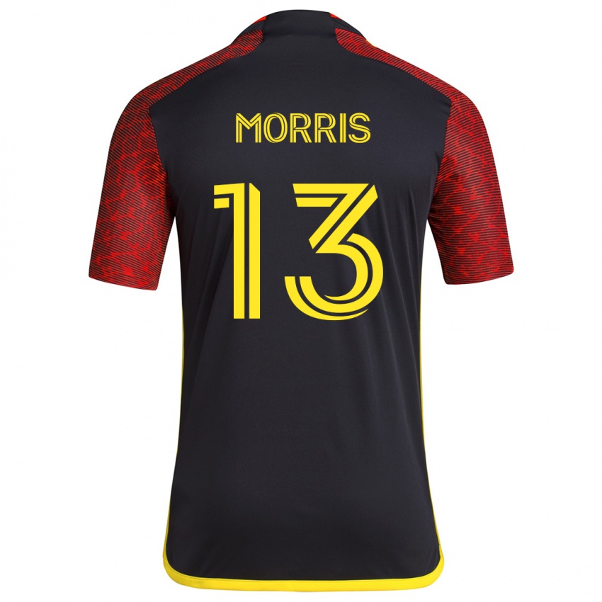 Kinder Jordan Morris #13 Rot Schwarz Auswärtstrikot Trikot 2024/25 T-Shirt Österreich