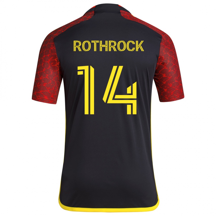 Kinder Paul Rothrock #14 Rot Schwarz Auswärtstrikot Trikot 2024/25 T-Shirt Österreich