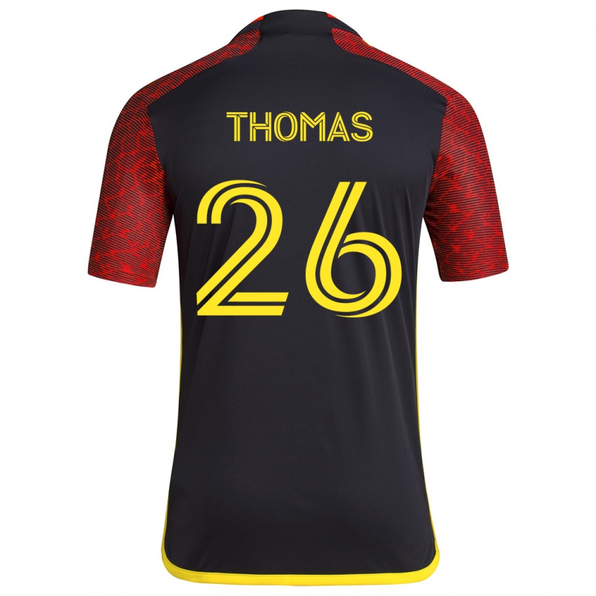 Kinder Andrew Thomas #26 Rot Schwarz Auswärtstrikot Trikot 2024/25 T-Shirt Österreich