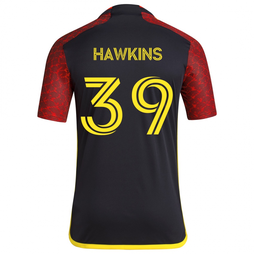 Kinder Stuart Hawkins #39 Rot Schwarz Auswärtstrikot Trikot 2024/25 T-Shirt Österreich