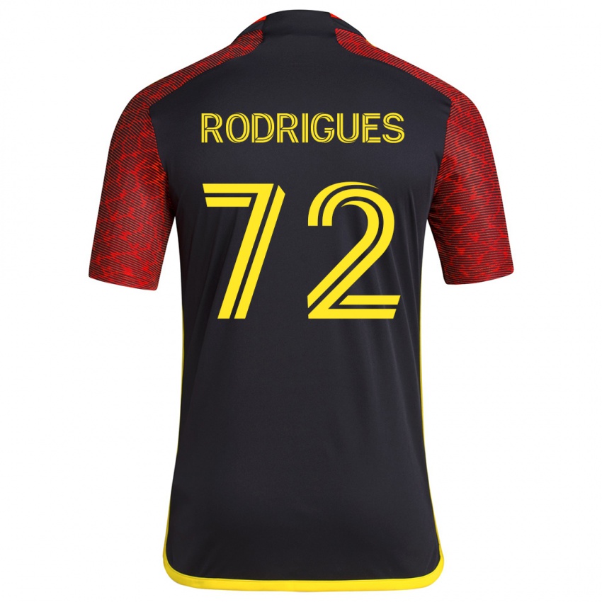 Kinder Braudílio Rodrigues #72 Rot Schwarz Auswärtstrikot Trikot 2024/25 T-Shirt Österreich