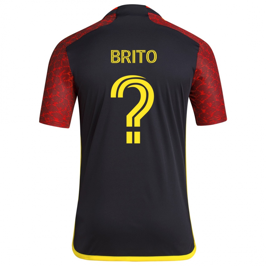 Kinder Kelvin-Luis Brito #0 Rot Schwarz Auswärtstrikot Trikot 2024/25 T-Shirt Österreich