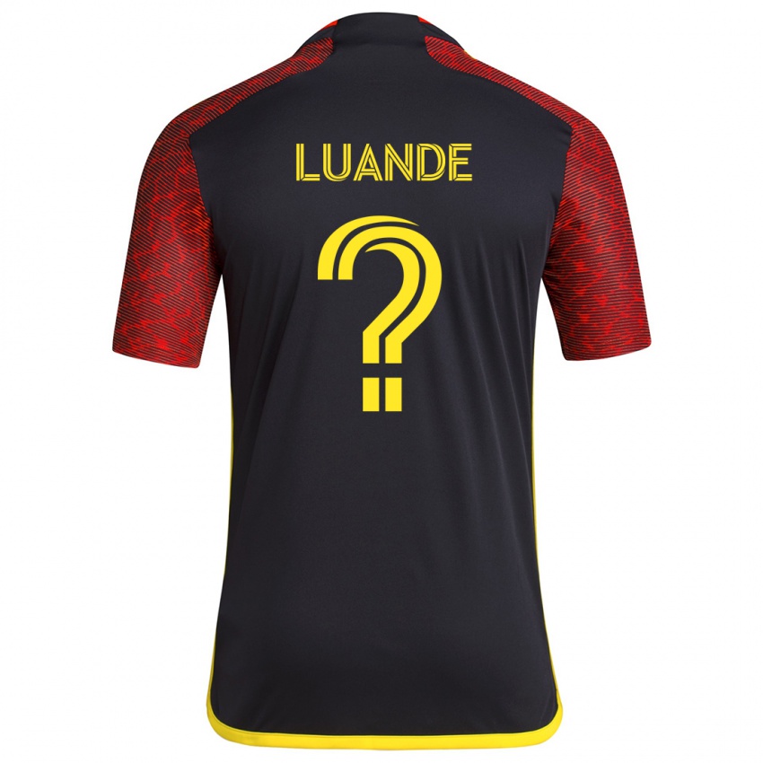 Kinder Michael Luande #0 Rot Schwarz Auswärtstrikot Trikot 2024/25 T-Shirt Österreich