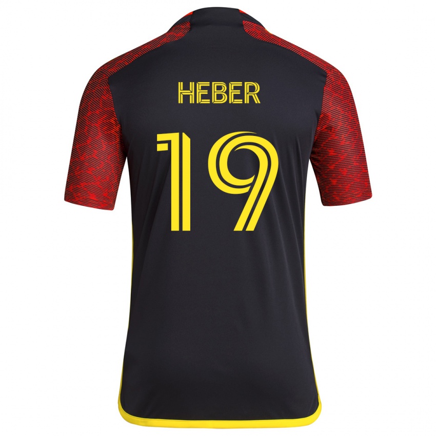 Kinder Héber #19 Rot Schwarz Auswärtstrikot Trikot 2024/25 T-Shirt Österreich