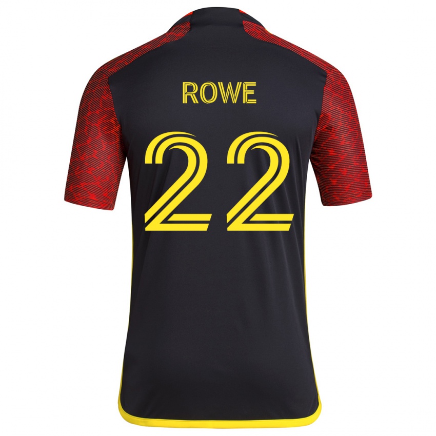 Kinder Kelyn Rowe #22 Rot Schwarz Auswärtstrikot Trikot 2024/25 T-Shirt Österreich