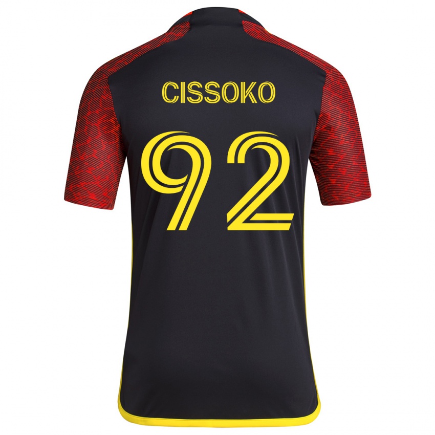 Kinder Abdoulaye Cissoko #92 Rot Schwarz Auswärtstrikot Trikot 2024/25 T-Shirt Österreich