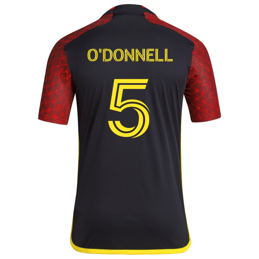 Kinder Kristina O'donnell #5 Rot Schwarz Auswärtstrikot Trikot 2024/25 T-Shirt Österreich