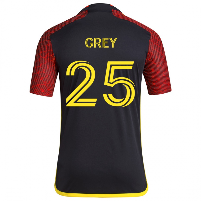 Kinder Mireya Grey #25 Rot Schwarz Auswärtstrikot Trikot 2024/25 T-Shirt Österreich