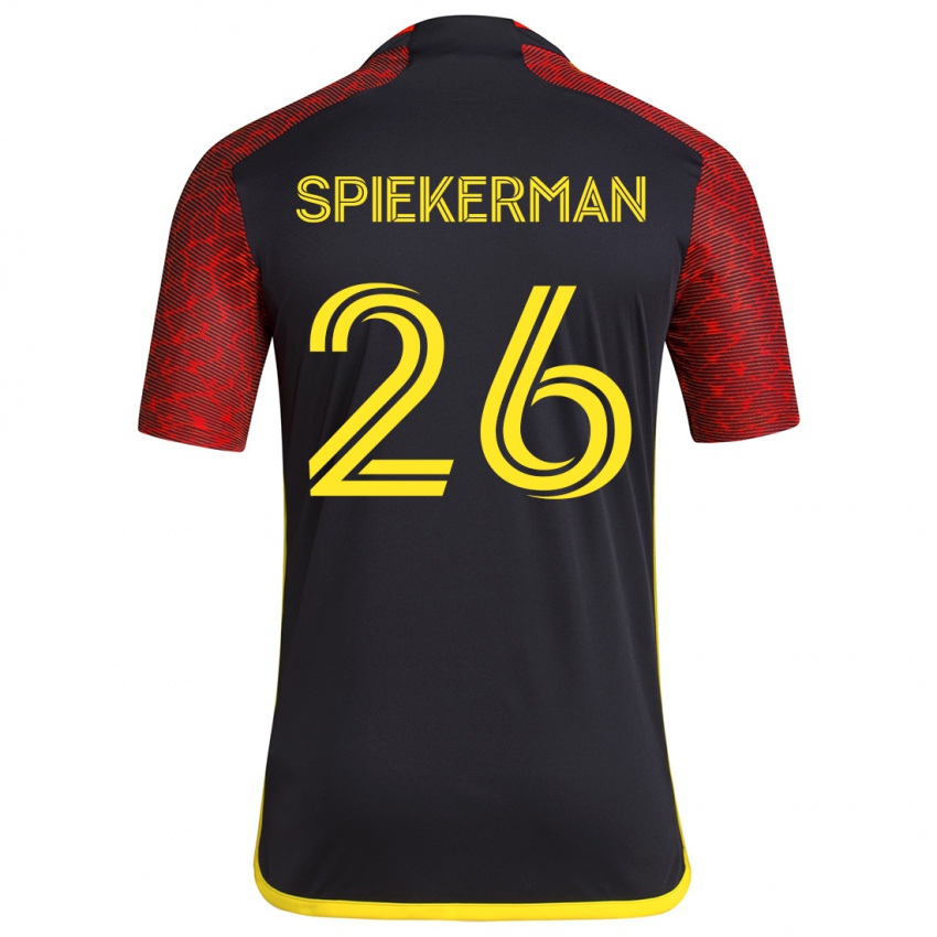 Kinder Stephanie Spiekerman #26 Rot Schwarz Auswärtstrikot Trikot 2024/25 T-Shirt Österreich