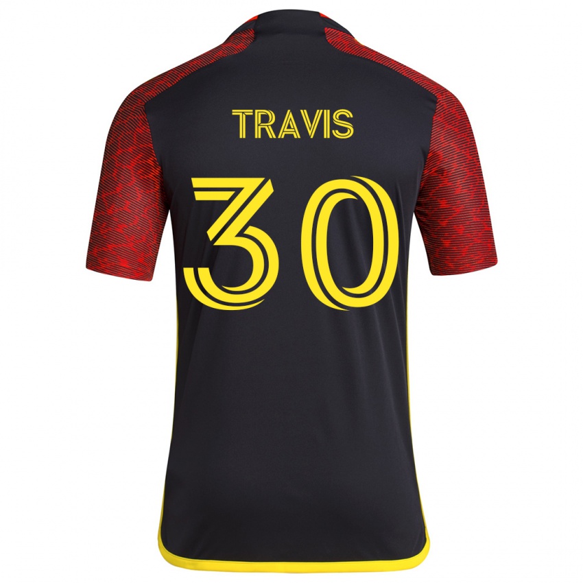 Kinder Riley Travis #30 Rot Schwarz Auswärtstrikot Trikot 2024/25 T-Shirt Österreich