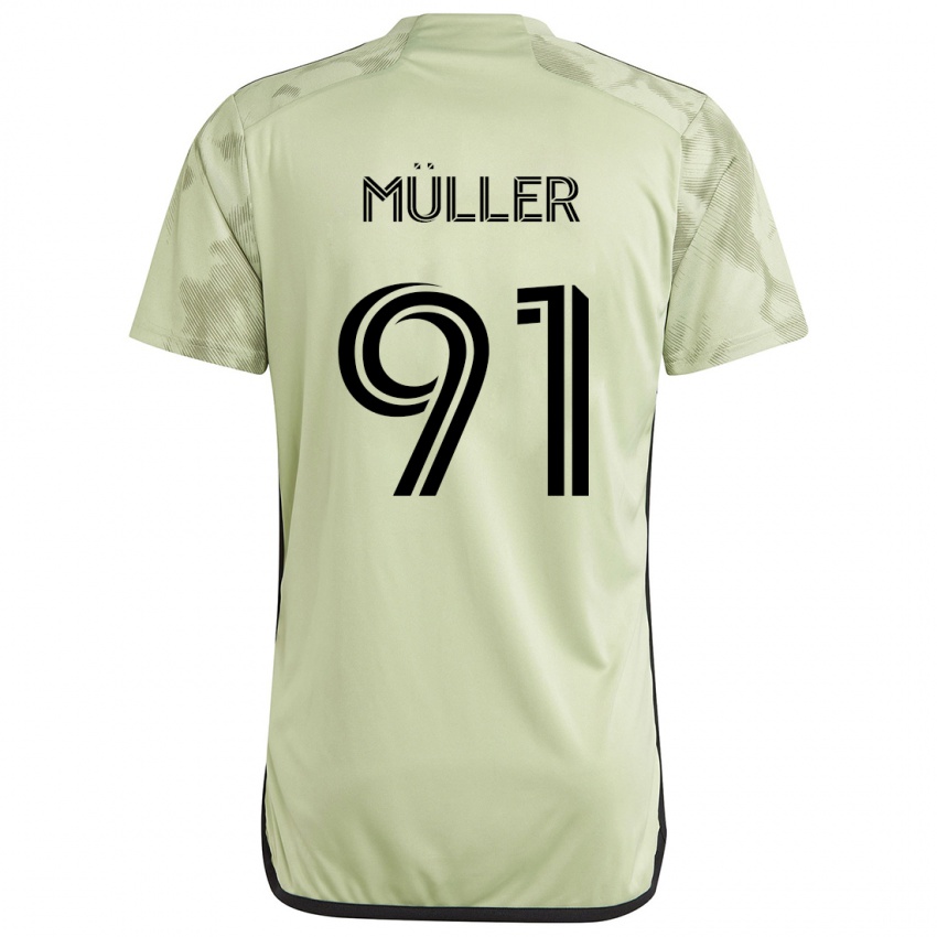 Kinder Luis Müller #91 Hellgrün Auswärtstrikot Trikot 2024/25 T-Shirt Österreich