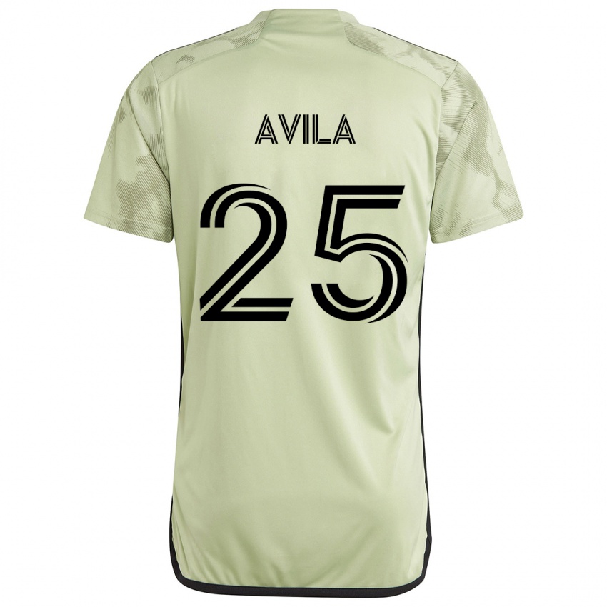 Kinder Armando Avila #25 Hellgrün Auswärtstrikot Trikot 2024/25 T-Shirt Österreich