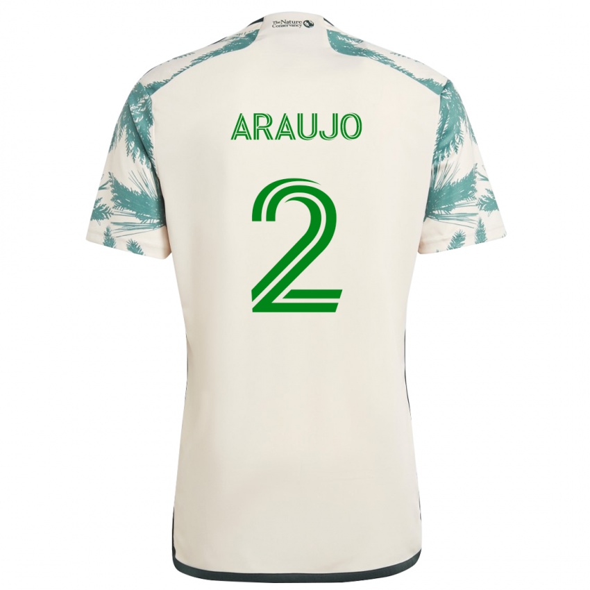 Kinder Miguel Araujo #2 Beige Braun Auswärtstrikot Trikot 2024/25 T-Shirt Österreich