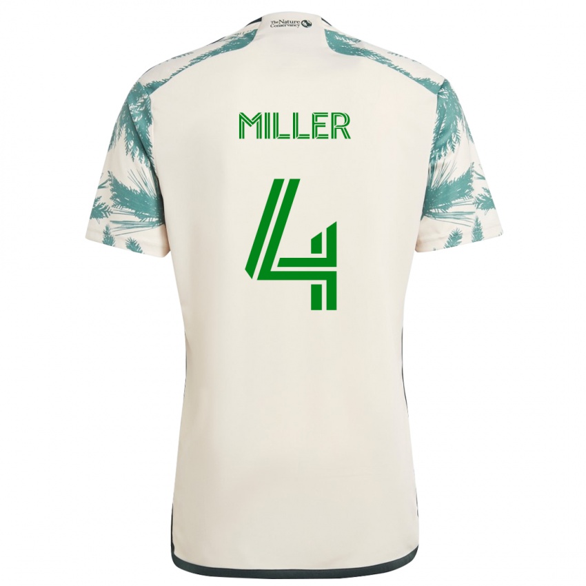 Kinder Kamal Miller #4 Beige Braun Auswärtstrikot Trikot 2024/25 T-Shirt Österreich