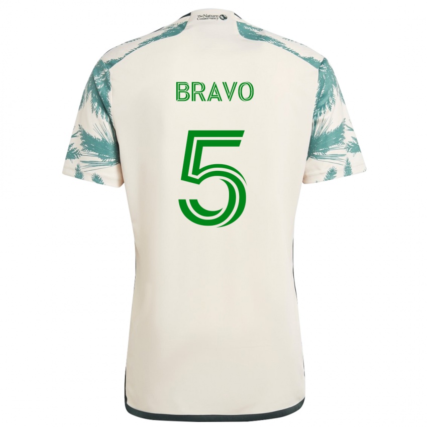 Kinder Claudio Bravo #5 Beige Braun Auswärtstrikot Trikot 2024/25 T-Shirt Österreich