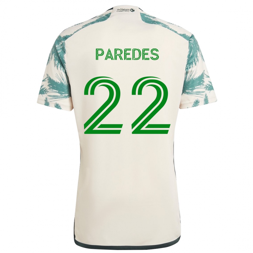 Kinder Cristhian Paredes #22 Beige Braun Auswärtstrikot Trikot 2024/25 T-Shirt Österreich