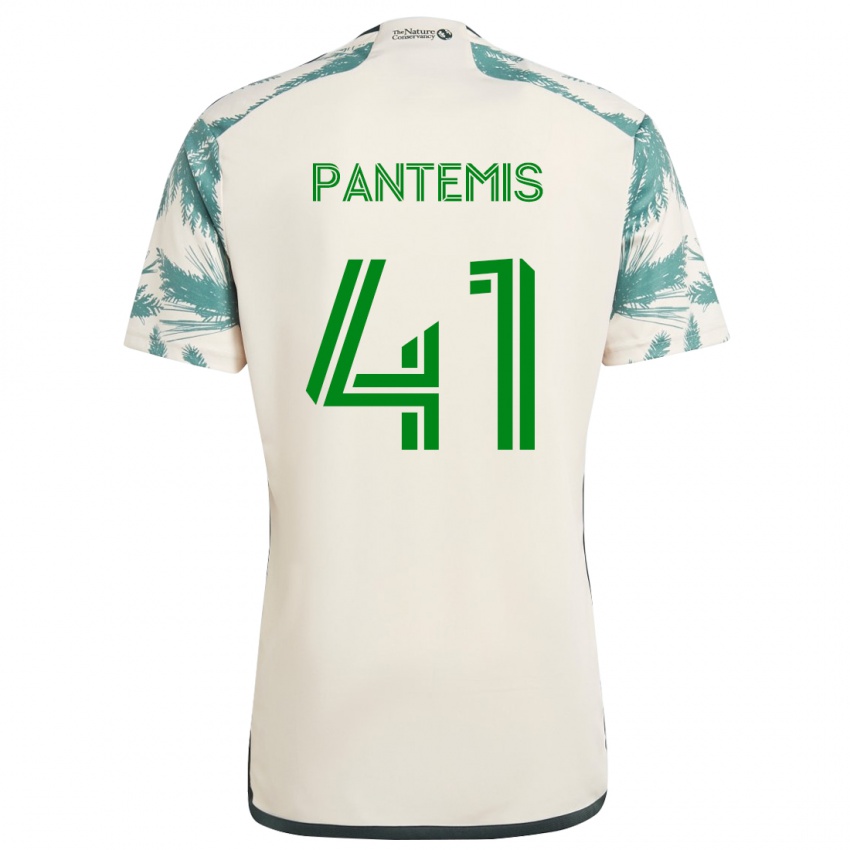 Kinder James Pantemis #41 Beige Braun Auswärtstrikot Trikot 2024/25 T-Shirt Österreich