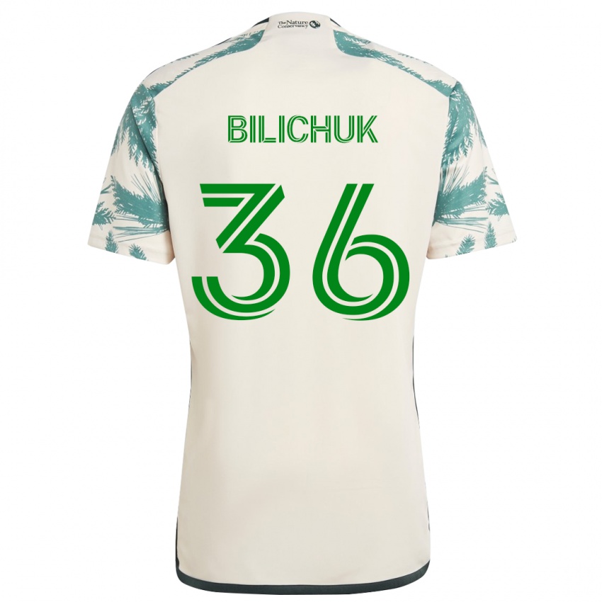 Kinder Ryan Bilichuk #36 Beige Braun Auswärtstrikot Trikot 2024/25 T-Shirt Österreich