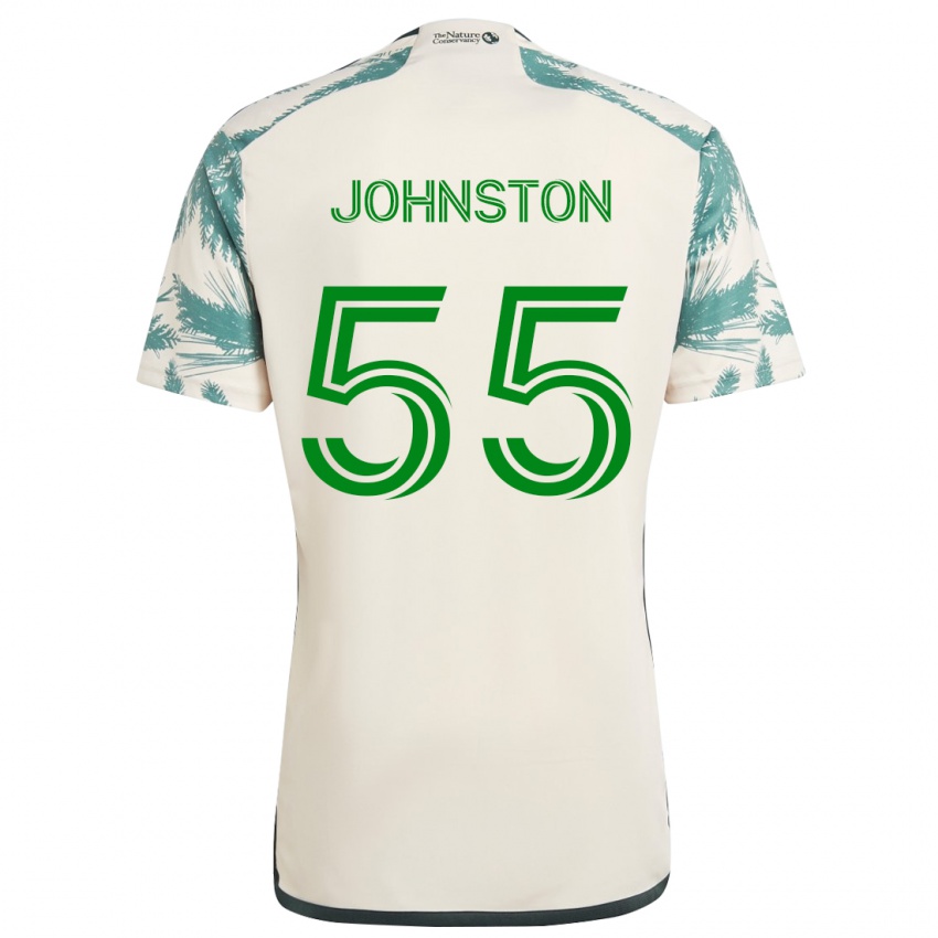 Kinder Malcolm Johnston #55 Beige Braun Auswärtstrikot Trikot 2024/25 T-Shirt Österreich