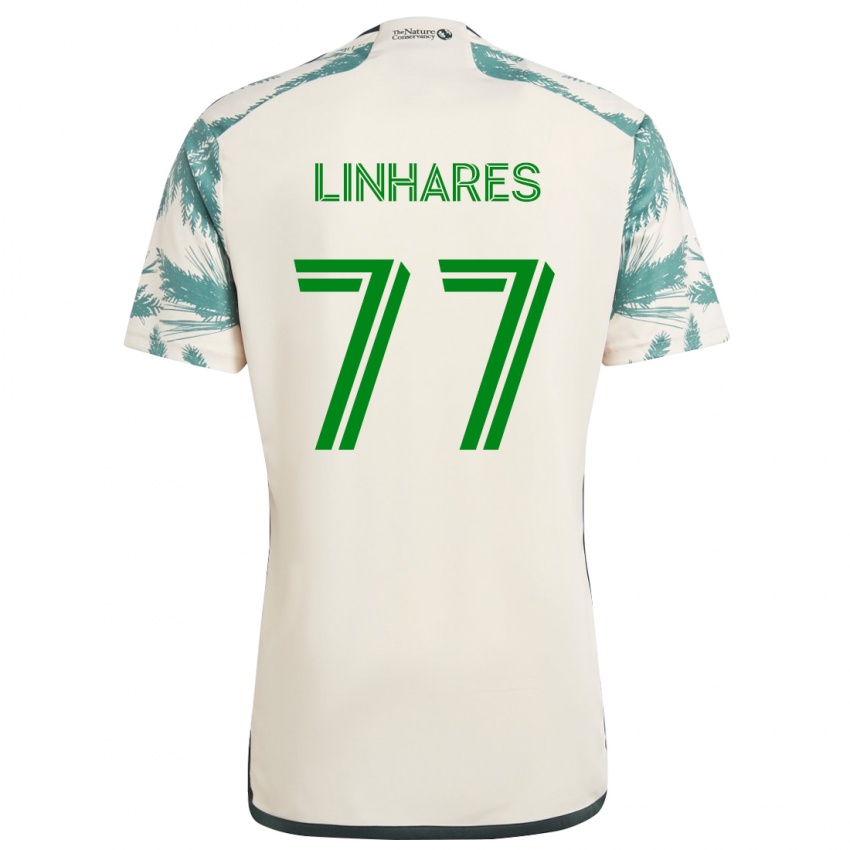 Kinder Kyle Linhares #77 Beige Braun Auswärtstrikot Trikot 2024/25 T-Shirt Österreich