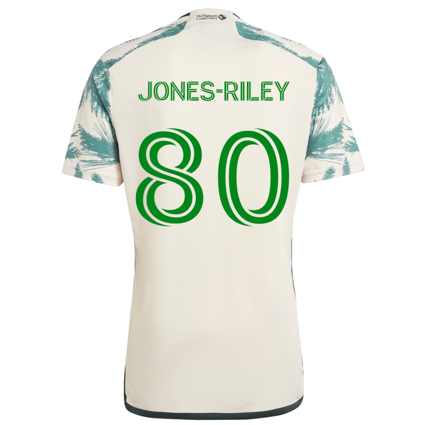 Kinder Jaden Jones-Riley #80 Beige Braun Auswärtstrikot Trikot 2024/25 T-Shirt Österreich