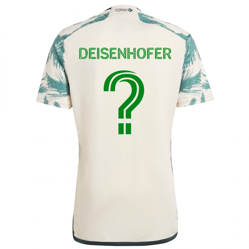 Kinder Maximilian Deisenhofer #0 Beige Braun Auswärtstrikot Trikot 2024/25 T-Shirt Österreich