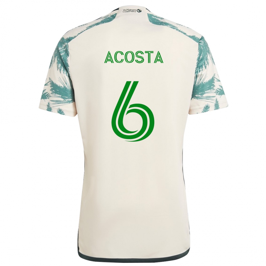 Kinder Bryan Acosta #6 Beige Braun Auswärtstrikot Trikot 2024/25 T-Shirt Österreich