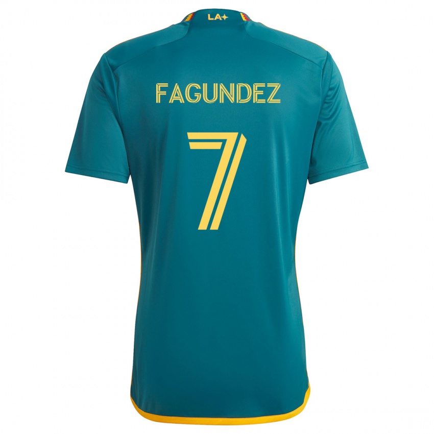 Kinder Diego Fagúndez #7 Grün Gelb Auswärtstrikot Trikot 2024/25 T-Shirt Österreich