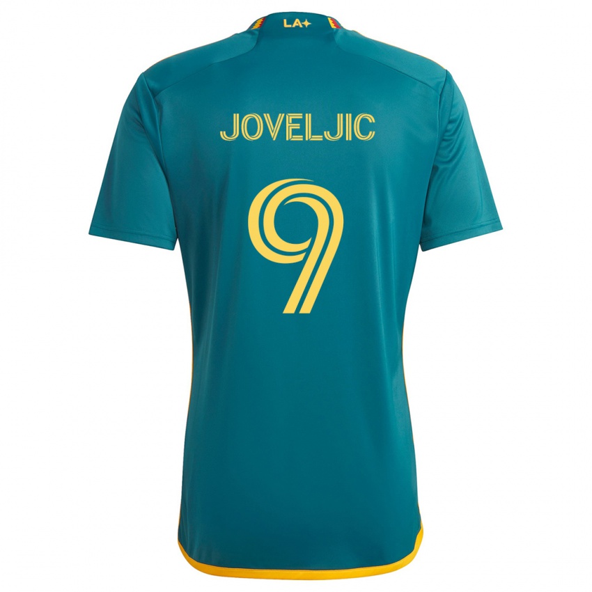 Kinder Dejan Joveljic #9 Grün Gelb Auswärtstrikot Trikot 2024/25 T-Shirt Österreich